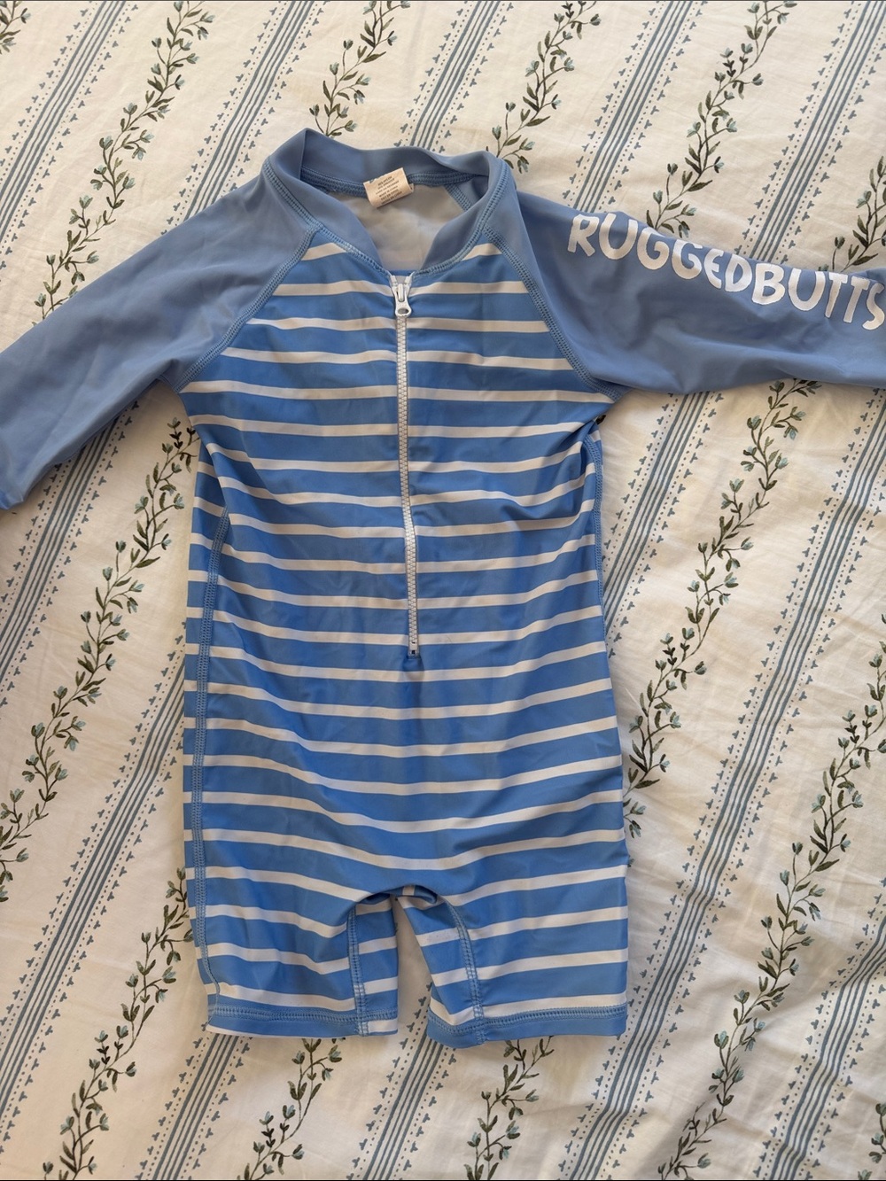 RuggedButts Blue Stripe Kids One-Piece Swimsuit